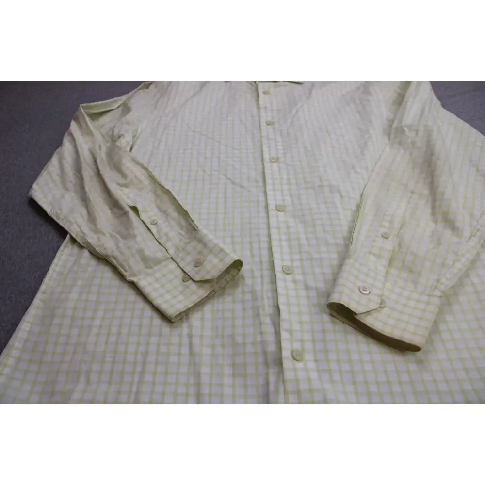 Banana Republic Shirt Mens Large (16 - 16.5) Check 100% Cotton Slim Fit